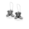 High Speed Earrings - 15mm Antiqued or Shined Stainless Steel, Sterling Silver, or Gold-Plated Stainless Steel dangling from Large Kidney Style Ear Wires